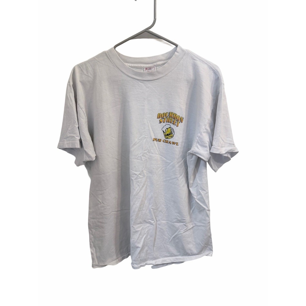 Vintage 1992 Bourbon Street Pub Crawl T-Shirt XL New Orleans NOLA Delta USA Made